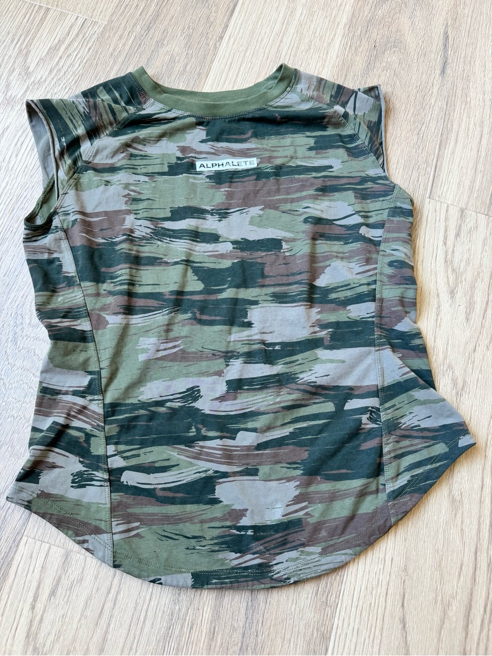 Alphalete Women's Camo Muscle Tee - Olive Green & Brown